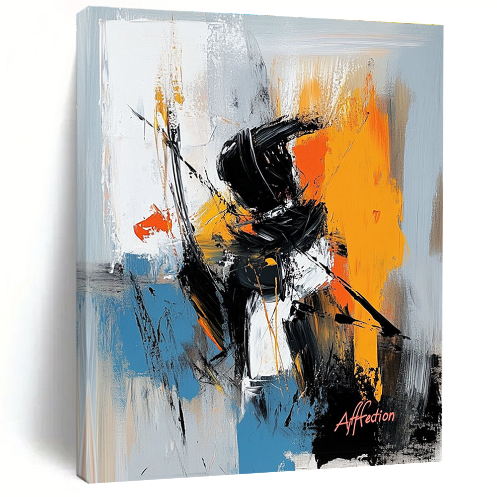 Dynamic Figure Abstract Painting with Expressive Energy WINK798