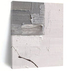 Gray and White Textured Fragmented Art Abstract Painting for Industrial - Chic Lofts HENG361