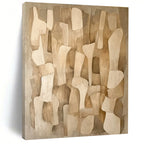 Beige Abstract Shapes Abstract Painting for Minimalist Living Rooms HENG021