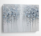 Silver Forest Abstract Painting for Serene Bedroom Retreats YHT274