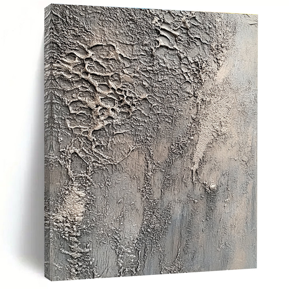 Textured Grey Complexity Abstract Painting of Intricate Surfaces GAB0088