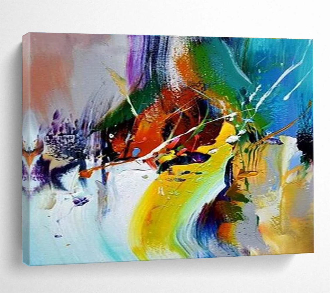 Colorful Splash Abstract Painting for Creative Studio Workspaces YHT280