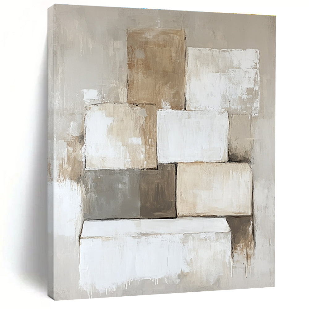 Neutral Tones Abstract Painting for Scandinavian - Style Homes GAB0904