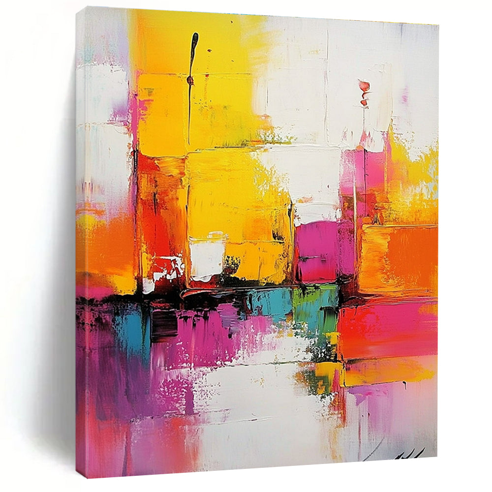 Colorful Cubist Abstract Painting with Vibrant Shapes WINK656