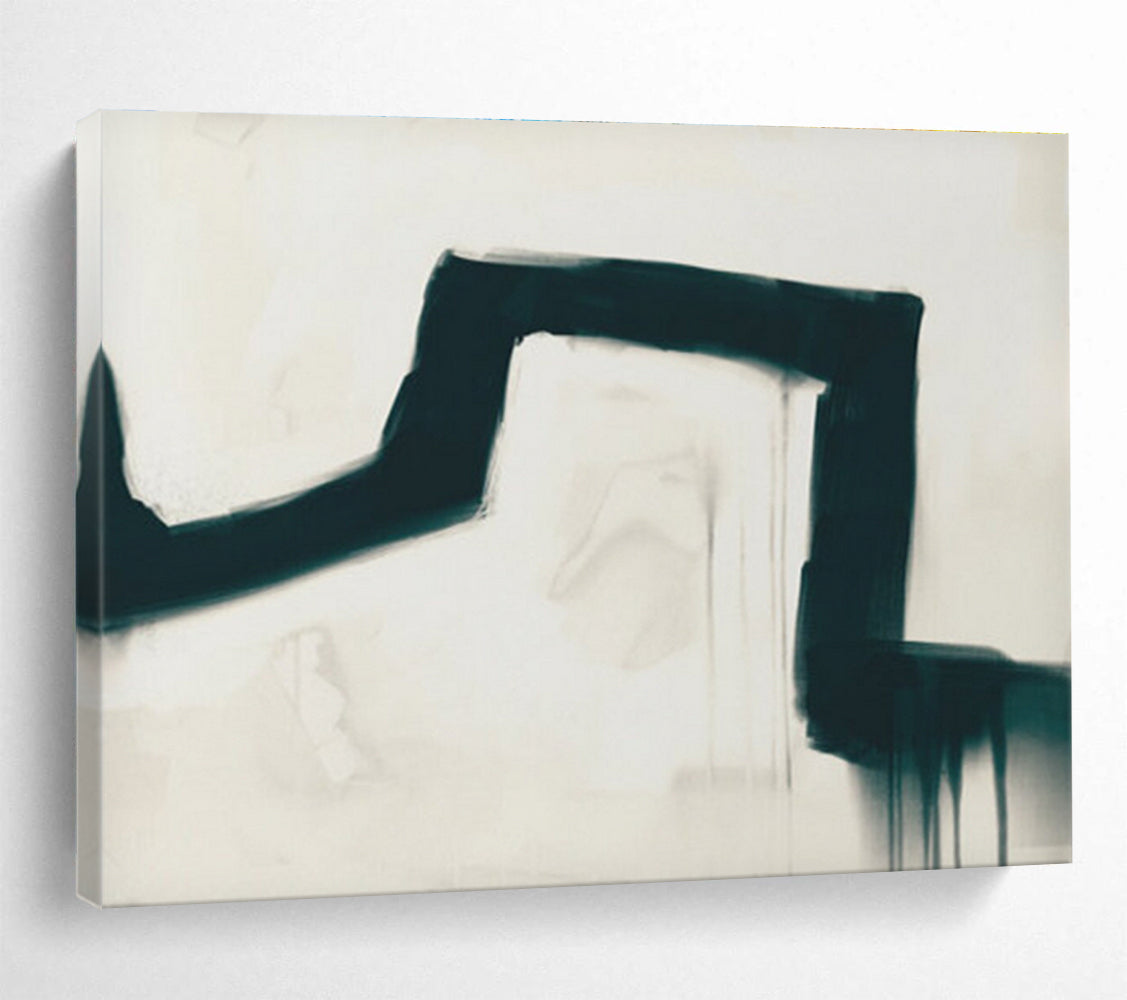 Black - White Drip Abstract Painting for Edgy Galleries YHT115