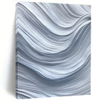 Gray and White Waves Abstract Painting with Monochromatic Flow WINK075