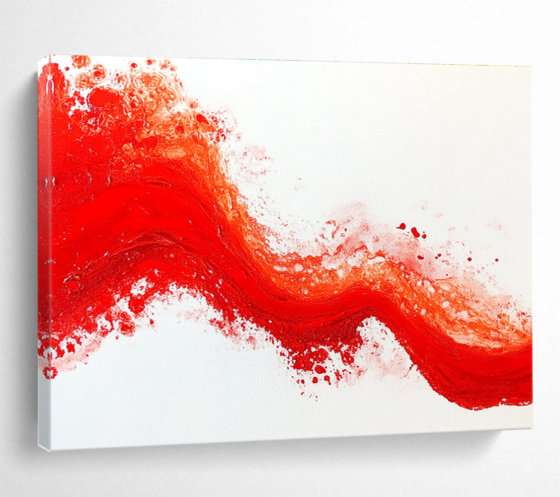 Bold Red Wave Energy Abstract Painting ABS200