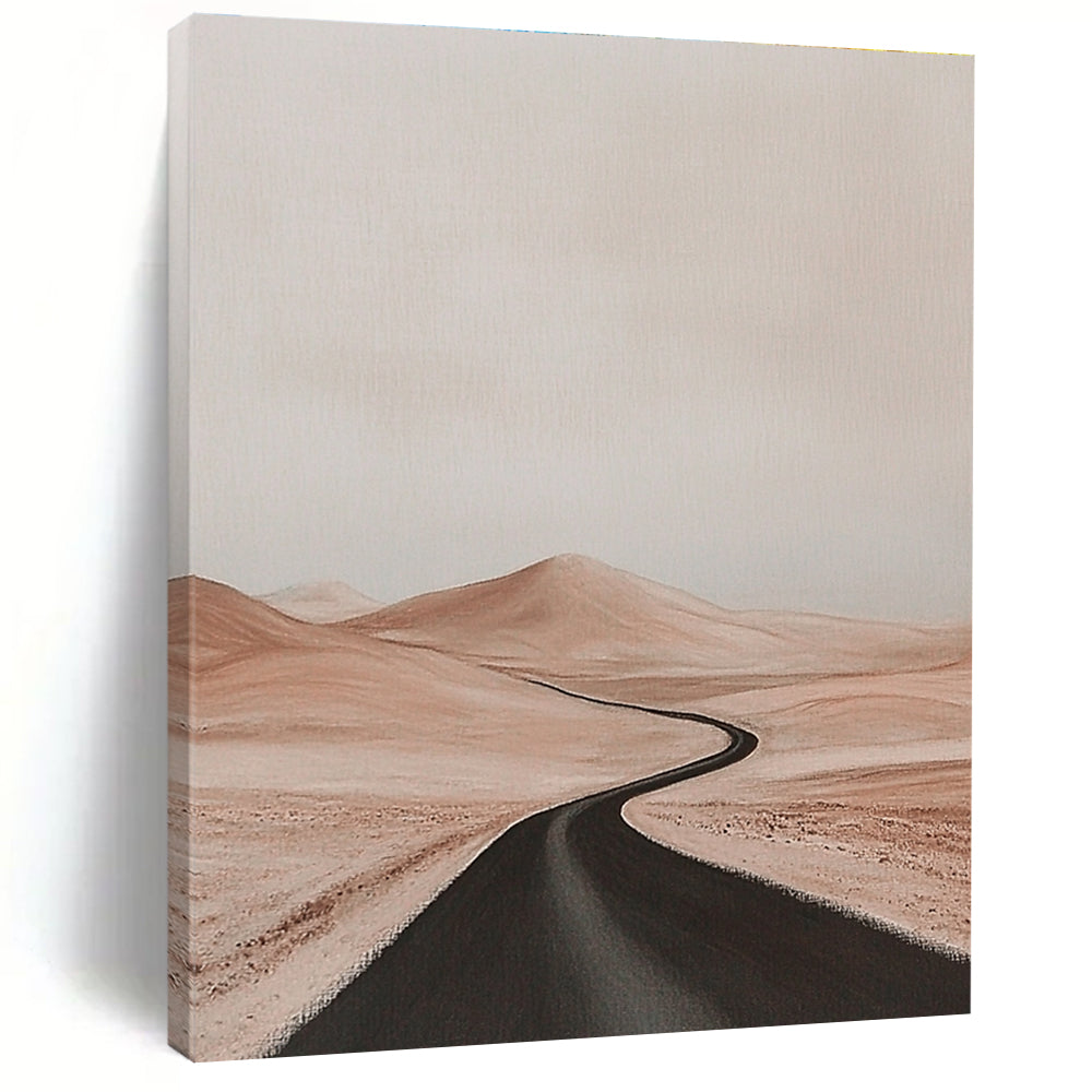 Desert Road Landscape Minimalist Scenic Abstract Painting GAB0231