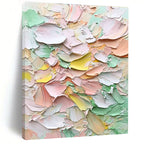 Pastel Color Palette Knife Painting Vibrant Abstract Art for Cheerful Spaces GAB1443