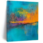 Vibrant Colorful Nature Abstract Painting for Lively Spaces GAB0678