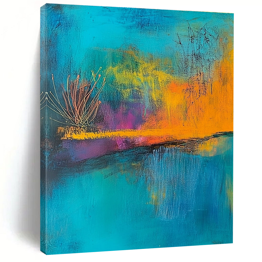 Vibrant Colorful Nature Abstract Painting for Lively Spaces GAB0678