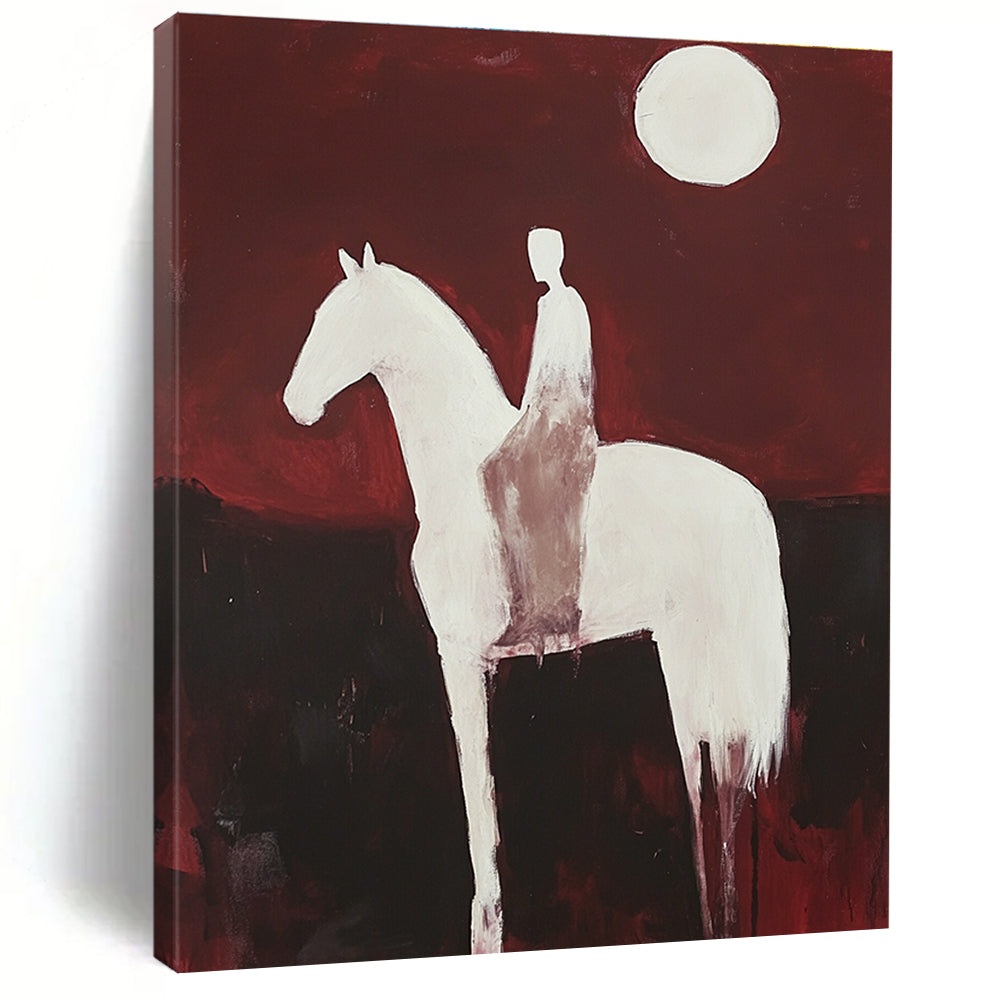 Rider on Horse Abstract Painting for Equestrian - Themed Galleries GAB1047