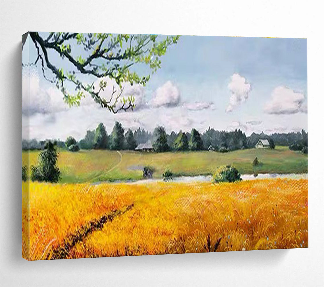 Countryside Landscape Abstract Painting for Rustic Cafes YHT208