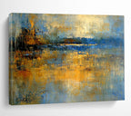 Abstract Lake Scene Painting with Dreamy, Reflective Ambiance ABS519