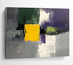 Geometric Color Block Abstract Painting with Modern, Structured Harmony ABS482