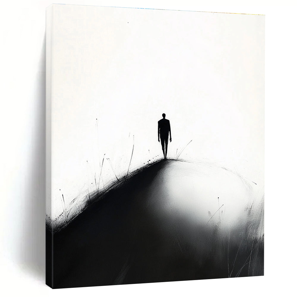Silhouette on a Path Thought - Provoking Abstract Painting GAB1393