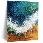 Textured Ocean Wave Abstract Painting with Dynamic Sea Energy WINK581