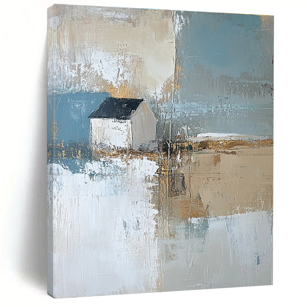 Abstract Coastal Cottage Painting for Nautical - Themed Bedrooms GAB1122