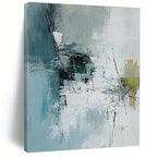 Blue and Gray Abstract Painting for Modern - Styled Offices GAB1057