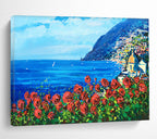 Sea and Roses Abstract Painting for Mediterranean - Style Villas YHT424