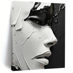 Textured Face Art Abstract Painting of Expressive Layers GAB0123