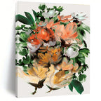 Vibrant Floral Bouquet Abstract Painting for Garden - Themed Restaurants HENG217