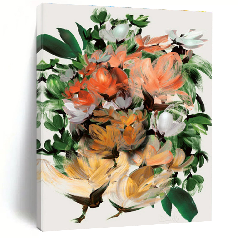Vibrant Floral Bouquet Abstract Painting for Garden - Themed Restaurants HENG217