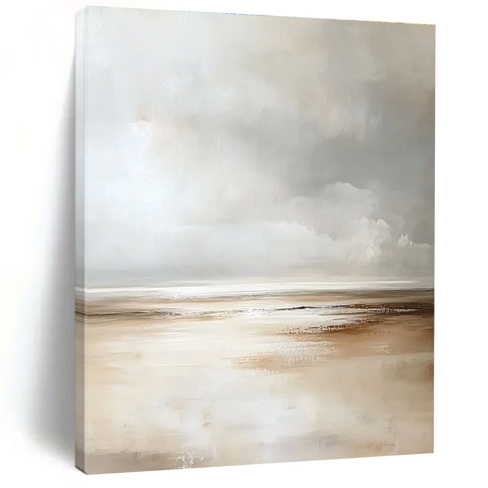 Serene Neutral Landscape - Calming Atmospheric Abstract Painting GAB0443