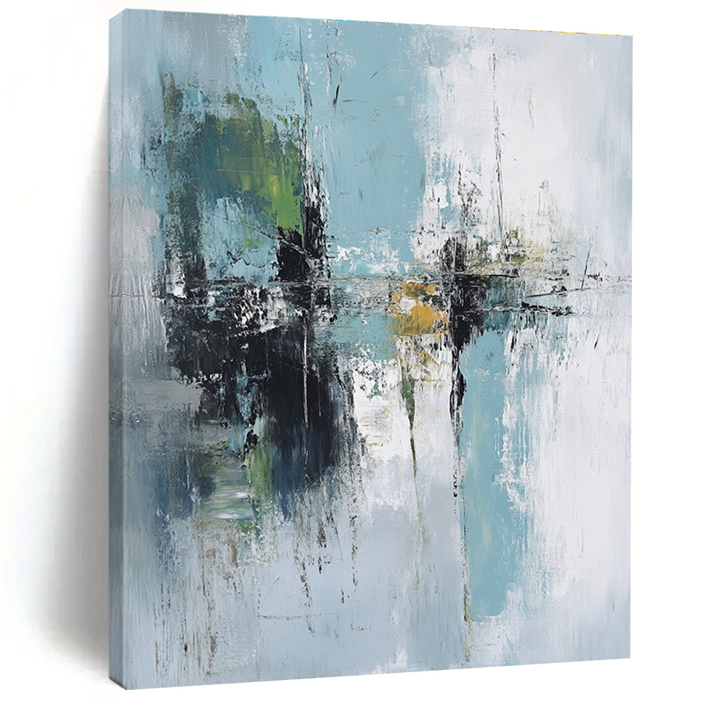 Blue Green Abstract Landscape Painting with Dreamy Atmosphere WINK758