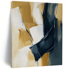 Gold and Black Abstract Painting with Luxurious Contrast WINK805