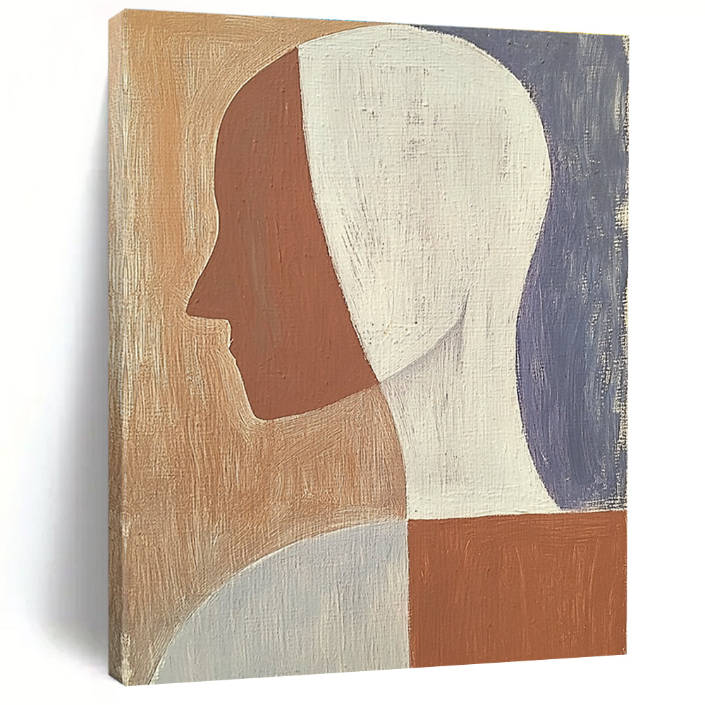 Geometric Head Minimalist Abstract Painting for Modern Interiors GAB1416
