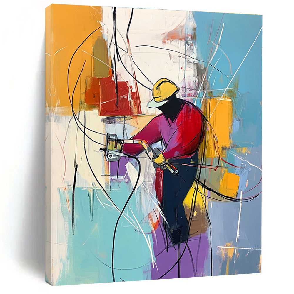Abstract Worker Painting for Industrial - Styled Offices GAB1036