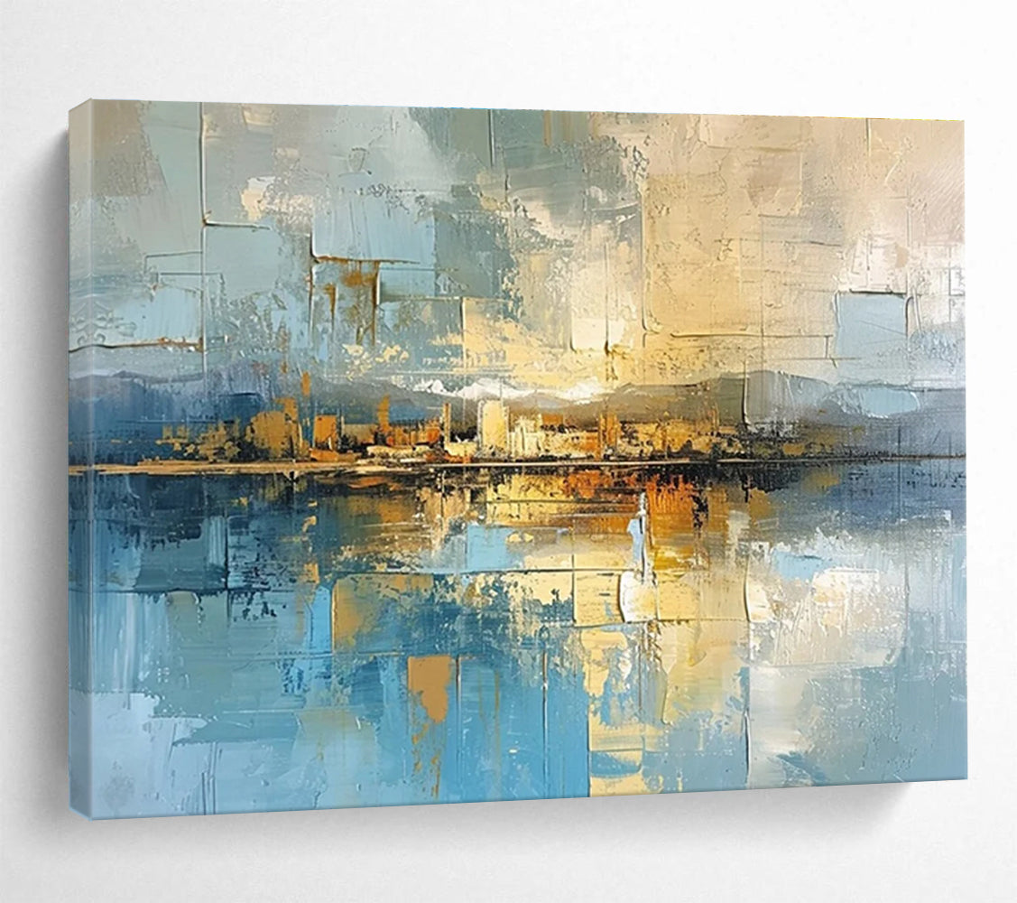 Cityscape Abstract Reflection Painting for Urban Lofts YHT049