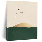 Birds Over Golden Hill Abstract Painting for Bohemian - Style Bedrooms GAB1383