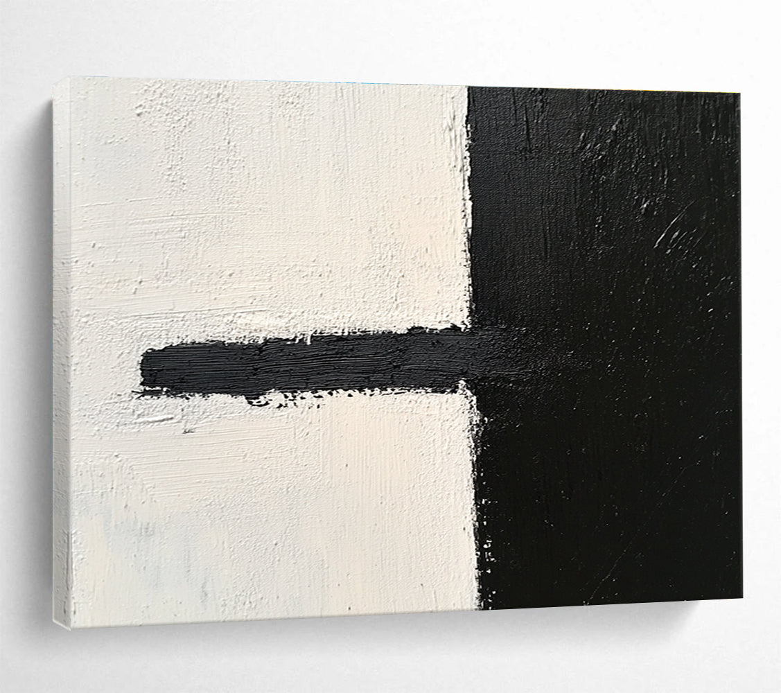 Minimalist Black and White Abstract Painting ABS300