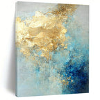 Blue and Gold Abstract Flow Painting for Luxury Spa Retreats HENG071