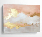 Pink and Gold Abstract Clouds Painting with Dreamy Tones ABS395