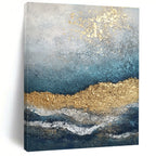 Coastal Gold Abstract Painting for Nautical - Themed Living Rooms GAB1253