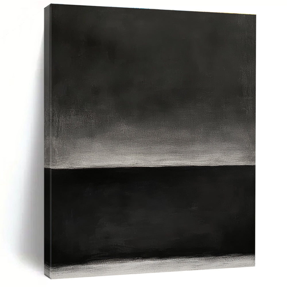 Monochromatic Black Gradient Abstract Painting with Subtle Depth WINK163