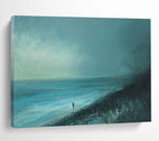 Solitary Beach Figure in Blue Tones ABS090