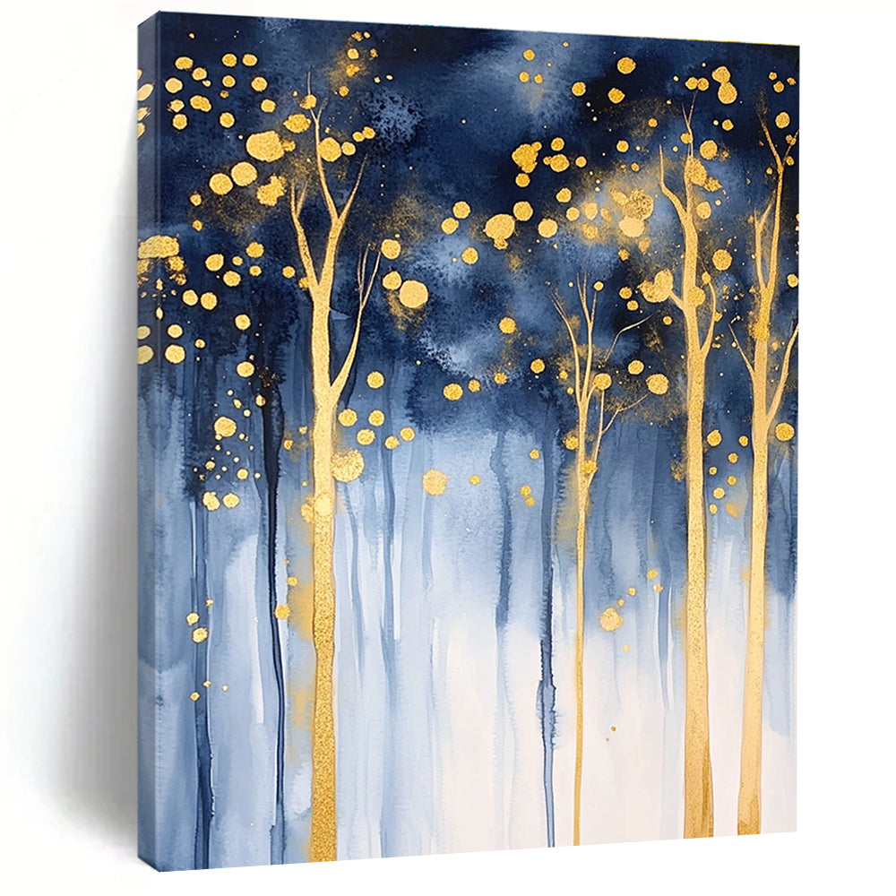 Golden Forest Abstract - Enchanted Landscape Abstract Painting GAB0499