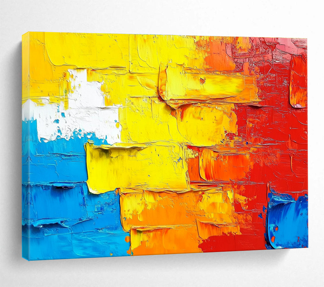 Colorful Impasto Abstract Painting with Rich Textures ABS420