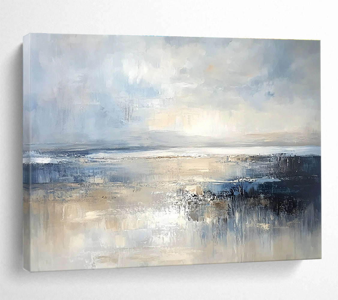 Expansive Seascape Abstract Painting with Grand Horizon ABS437