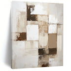 Beige Brown Abstract Blocks Painting with Subtle Textures WINK635