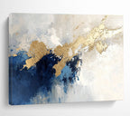 Blue - Gold Abstract Flow Painting ABS184
