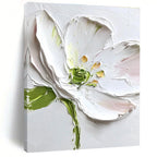 Textured White Flower Impasto Abstract Painting for Floral Lovers GAB1522