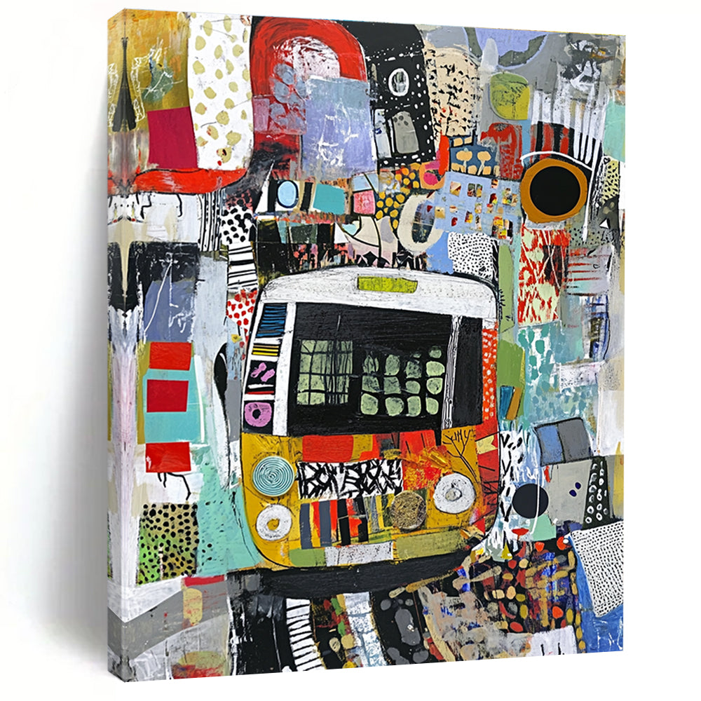 Collage - Style Bus Abstract Painting for Urban Art Museums GAB1238