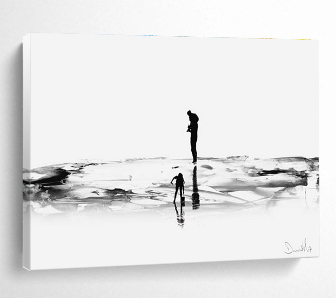 Silhouette on Ice Abstract Painting for Reflective Spaces YHT114