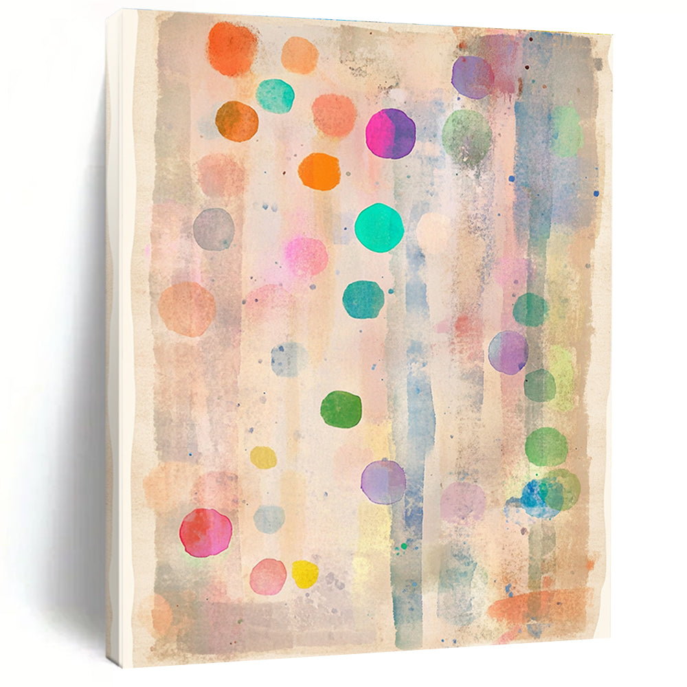 Colorful Dots Watercolor Abstract Painting of Playful Spots GAB0122