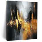 Gold and Black Urban Abstract Painting for Modern Art Galleries GAB0858